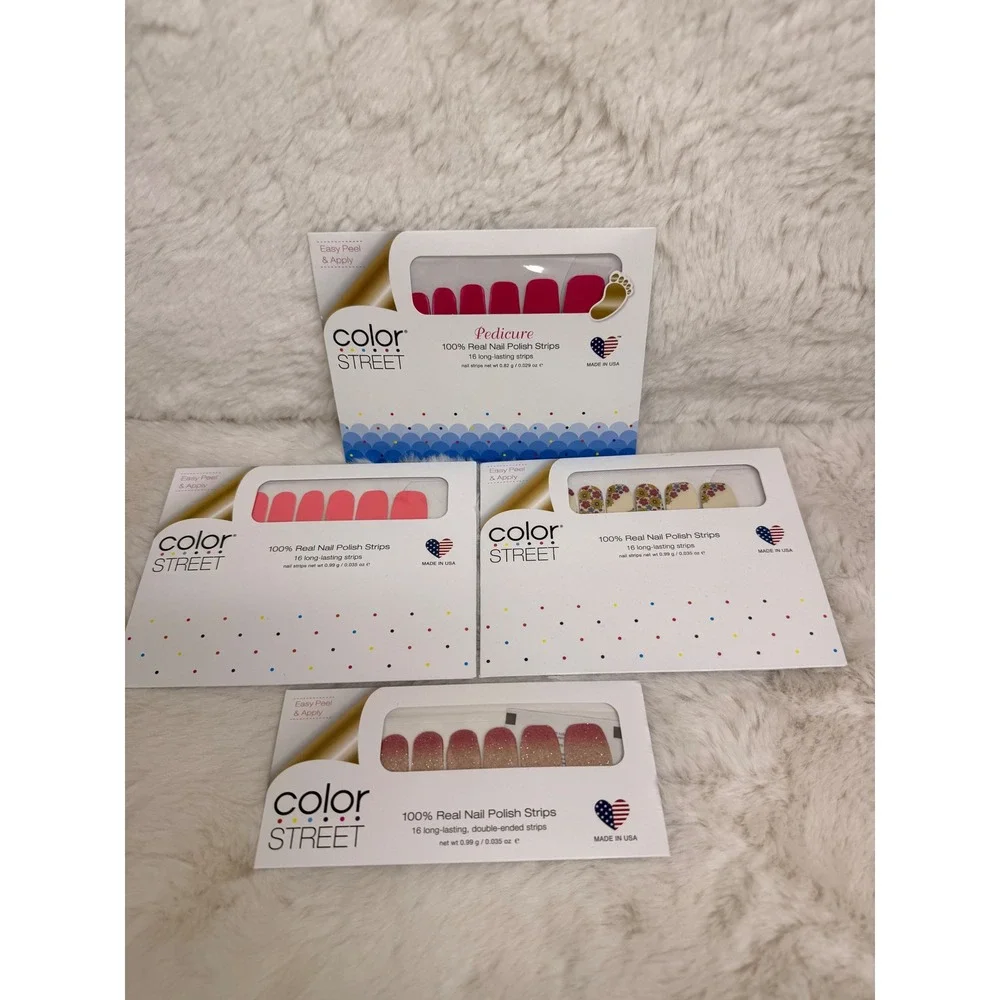 Color Street Nail Polish Strips Bundle Love Ya Bunches Seoul Sister Coral 4 Sets